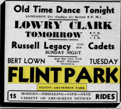 Flint Park (Flint Amusement Park) - Jun 15 1934 Article